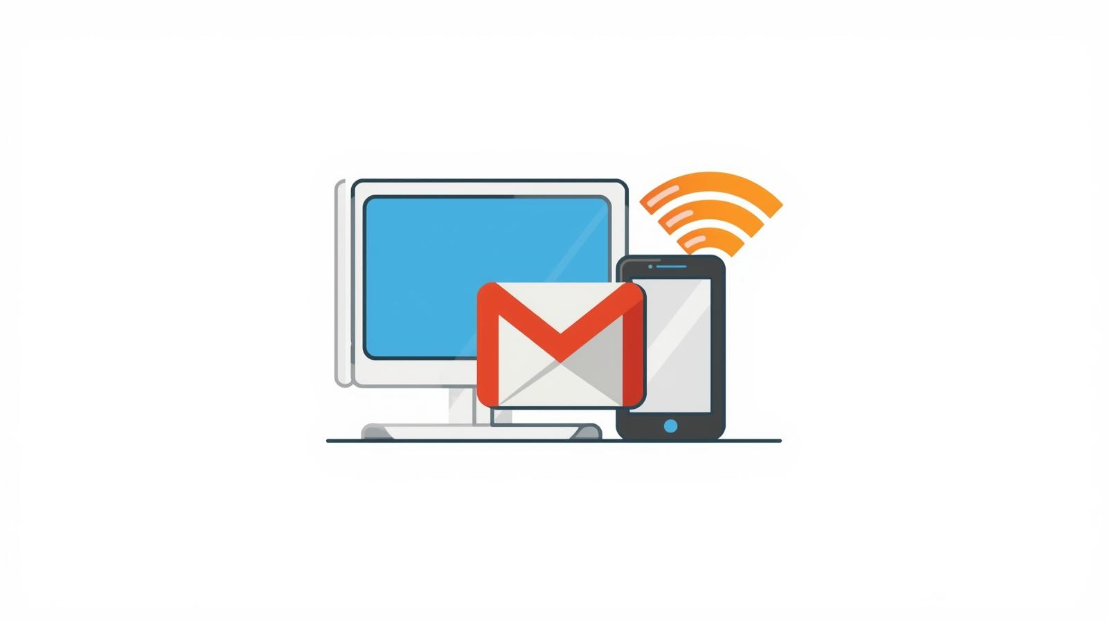 Bilgisayar, telefon ve Wi-Fi simgesi